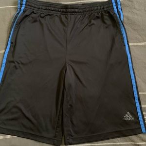 Black/blue adidas shorts